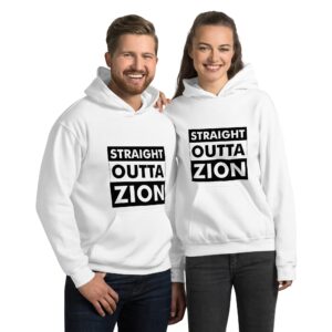 Zion Unisex White Hoodie